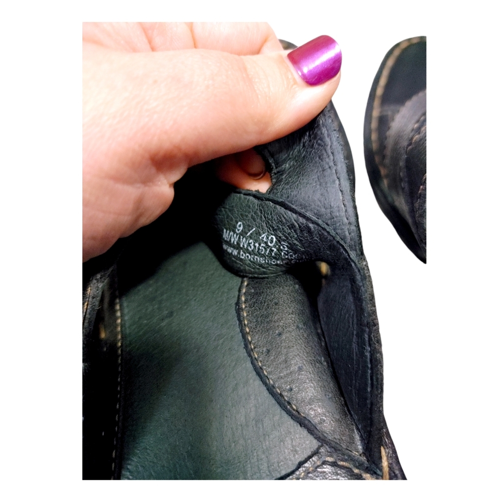 Born Black Leather Crisscross Slide Sandals - Picture 9 of 10